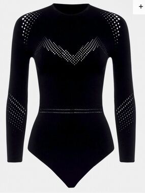 ZADIG & VOLTAIRE + Fogal Collab Wanda Perforated Bodysuit Sz M/L NWT $448!!